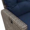 vidaXL Salon de jardin 3 pcs avec coussins forme L gris r&eacute;sine tress&eacute;e