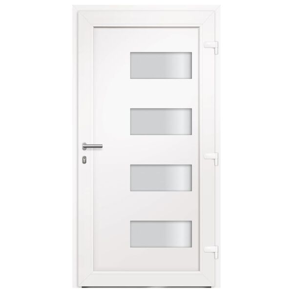 vidaXL Porte d'entr&eacute;e Aluminium et PVC Anthracite 110x210 cm