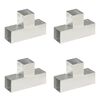 vidaXL Connecteurs de poteau 4 pcs Forme en T M&eacute;tal galvanis&eacute; 91x91 mm