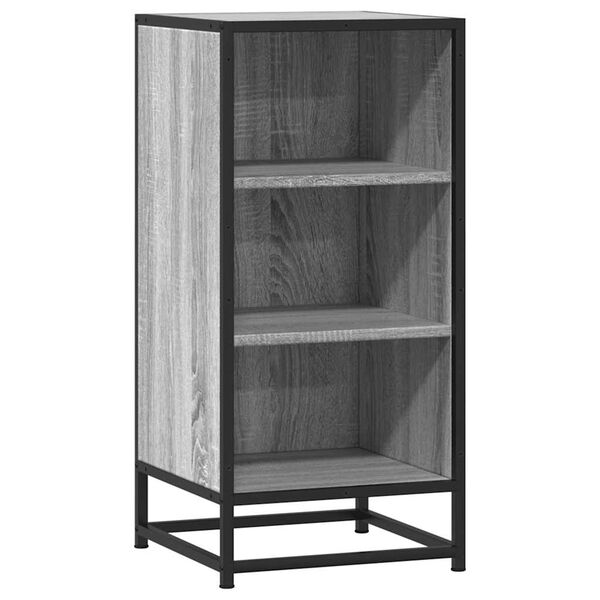 vidaXL Buffet sonoma gris 35,5x35x76 cm bois d'ing&eacute;nierie et m&eacute;tal