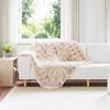 vidaXL Couverture en Fourrure de Lapin Synth&eacute;tique Beige 130 x 150 cm