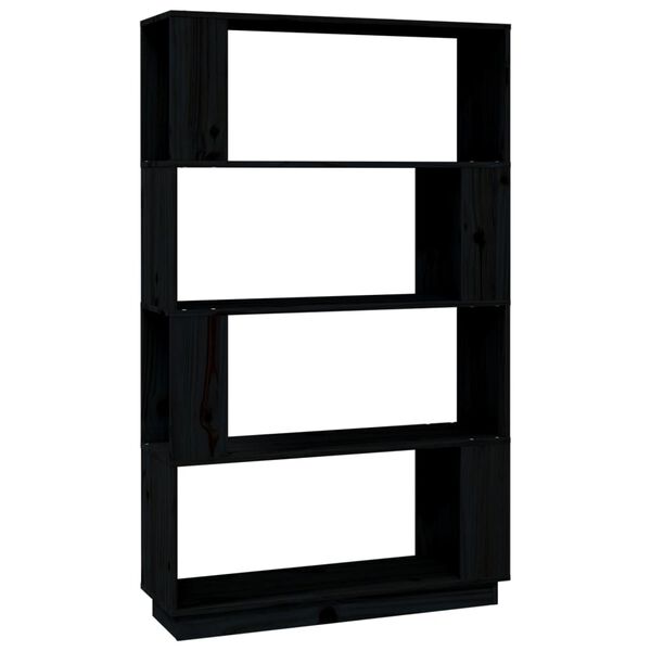 vidaXL Biblioth&egrave;que/S&eacute;parateur de pi&egrave;ce Noir 80x25x132 cm Pin massif