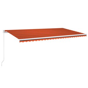 vidaXL Auvent manuel r&eacute;tractable avec LED 600x300 cm Orange et marron