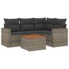 vidaXL Salon de jardin 5 pcs avec coussins gris r&eacute;sine tress&eacute;e