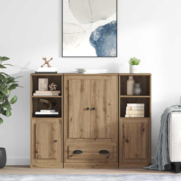 vidaXL Haut Armoire 3 pcs Ch&ecirc;ne artisanal Bois d'ing&eacute;nierie