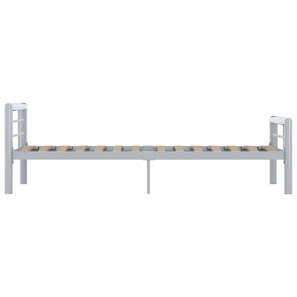 vidaXL Cadre de lit sans matelas gris et blanc m&eacute;tal 90x200 cm