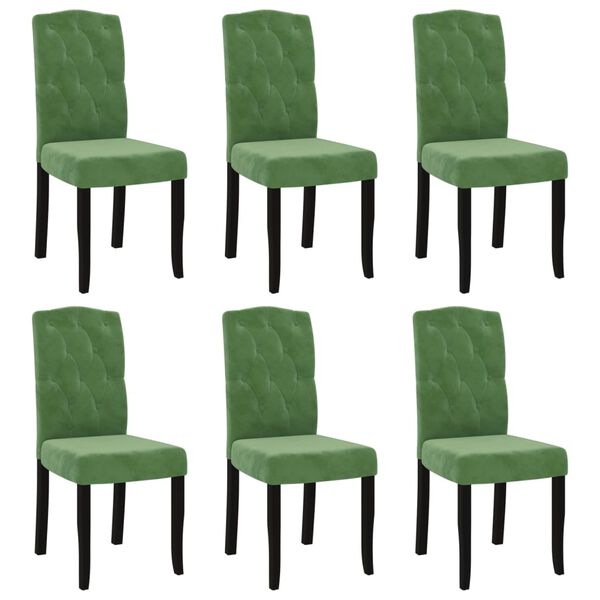 vidaXL Chaises &agrave; manger lot de 6 vert fonc&eacute; velours