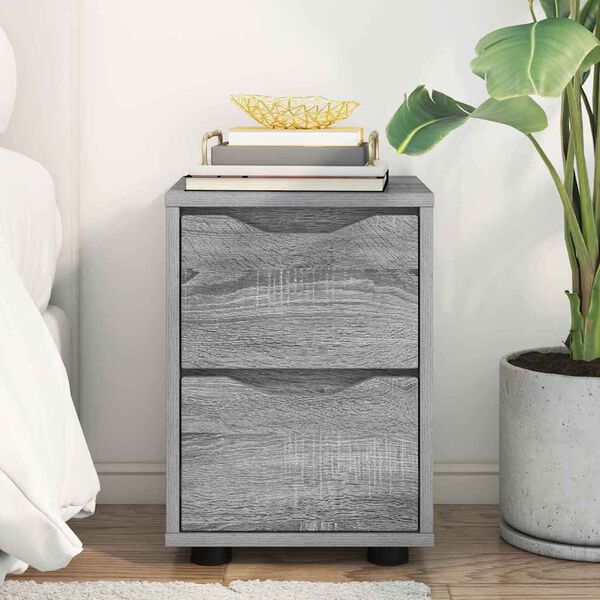 vidaXL Table de chevet Gris Sonoma 30,5 x 30 x 43 cm Bois d'ing&eacute;nierie