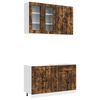 vidaXL Unit&eacute; de cuisine KALMAR 4 pc Ch&ecirc;ne fum&eacute; Bois d'ing&eacute;nierie