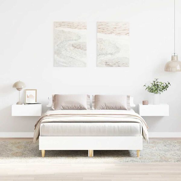 vidaXL Cadre de lit sans matelas blanc 120x200 cm bois ing&eacute;nierie