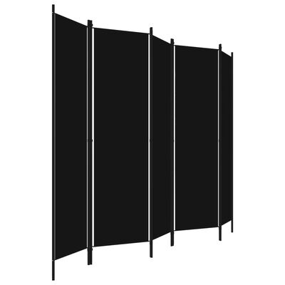 vidaXL Cloison de séparation 5 panneaux Noir 250x180 cm