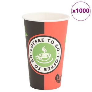 vidaXL Tasses &agrave; caf&eacute; en papier 1000 pcs 16oz 400ml rouge et noir