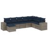 vidaXL Ensemble de canap&eacute; de jardin 8 pcs avec coussins gris r&eacute;sine tress&eacute;e