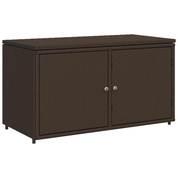 vidaXL Armoire de rangement jardin marron 110x55x60,5cm résine tressée