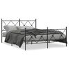 vidaXL Cadre de lit m&eacute;tal sans matelas avec pied de lit noir 160x200cm