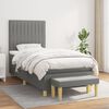 vidaXL Sommier &agrave; lattes de lit avec matelas Gris fonc&eacute; 90x200 cm Tissu