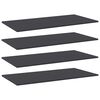 vidaXL Panneaux de biblioth&egrave;que 4 pcs Gris 80x30x1,5 cm Agglom&eacute;r&eacute;