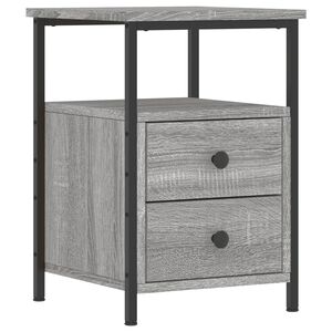 vidaXL Table de chevet sonoma gris 34x35,5x50 cm bois d'ing&eacute;nierie