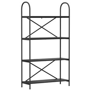 vidaXL &Eacute;tag&egrave;re 4 niveaux 80 x 30 x 146 cm Bois d'ing&eacute;nierie Ch&ecirc;ne noir
