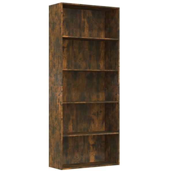 vidaXL Biblioth&egrave;que 5 niveaux Ch&ecirc;ne fum&eacute; 80x30x189cm Bois d'ing&eacute;nierie