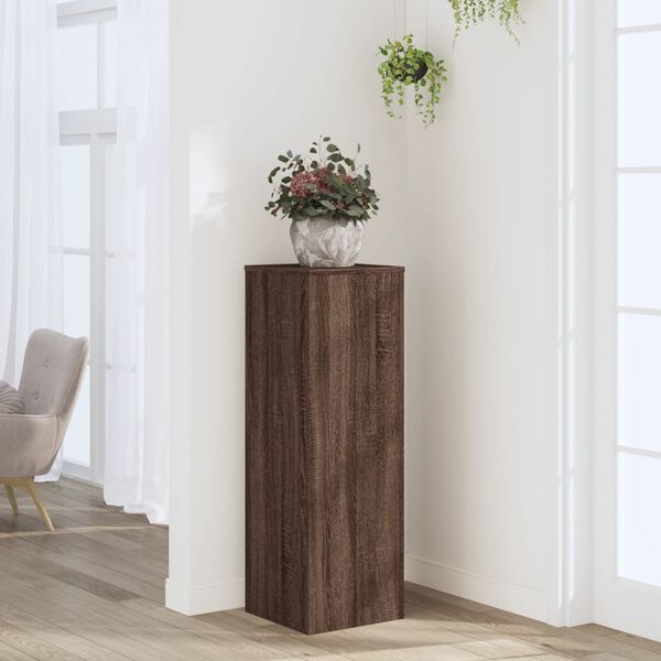 vidaXL Support pour plantes chêne brun 33x33x100 cm bois d'ingénierie