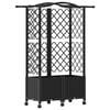 vidaXL Lit &Eacute;lev&eacute; avec Treillis et Toit Noir 122 x 40 x 144 cm PP