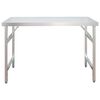 vidaXL Table de travail de cuisine avec étagère 120x60x145 cm Inox