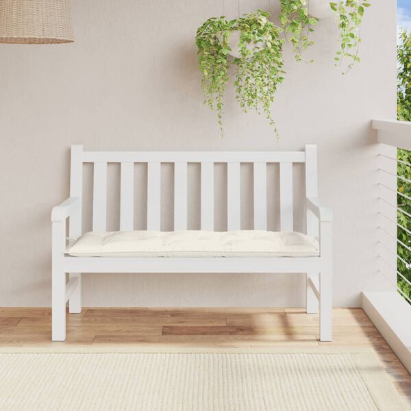 vidaXL Coussin de banc de jardin crème mélangé 120x50x7 cm tissu