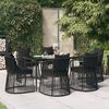 vidaXL Ensemble à manger de jardin et coussins 7 pcs Noir Rotin PVC