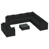 vidaXL Salon de jardin 10 pcs avec coussins noir r&eacute;sine tress&eacute;e