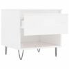 vidaXL Tables basses 2 pcs blanc brillant 50x46x50cm bois d'ing&eacute;nierie