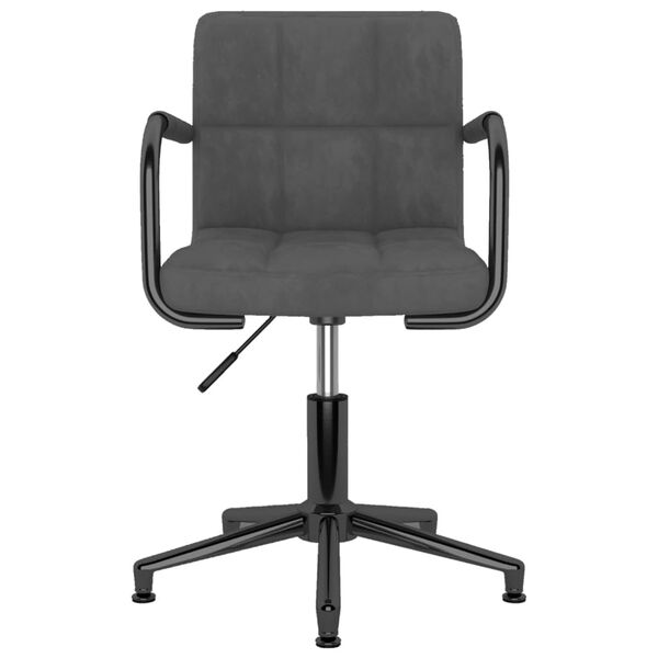 vidaXL Chaise pivotante de salle &agrave; manger Gris fonc&eacute; Velours