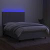 vidaXL Sommier &agrave; lattes de lit et matelas et LED Gris clair 140x200 cm