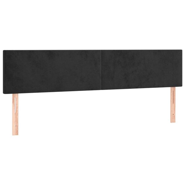 vidaXL T&ecirc;te de lit &agrave; LED Noir 160x5x78/88 cm Velours