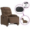 vidaXL Fauteuil inclinable électrique Marron Tissu