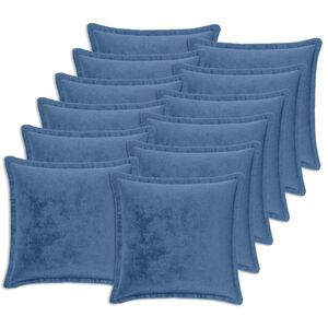 vidaXL Coussin de jet&eacute; 12 pc HOUTEN Bleu clair 40 x 40 cm Flanelle
