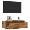 vidaXL Meuble TV avec lumi&egrave;res LED vieux bois 75x35,5x25 cm
