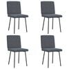 vidaXL Chaises &agrave; manger lot de 4 Gris fonc&eacute; Velours
