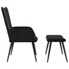 vidaXL Chaise de relaxation avec tabouret Noir Velours