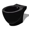 vidaXL Bidet rond &agrave; poser en c&eacute;ramique sanitaire noir