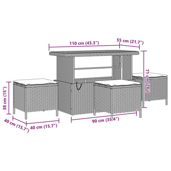 vidaXL Ensemble de canap&eacute; de jardin avec coussin Noir Poly rotin