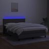 vidaXL Sommier &agrave; lattes de lit et matelas et LED Gris fonc&eacute; 140x200 cm