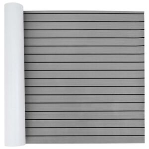 vidaXL Tapis de bateau Ray&eacute; Gris clair et noir 240 x 90 cm EVA
