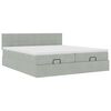 vidaXL Cadre de lit ottoman avec matelas gris clair 200x200 cm velours