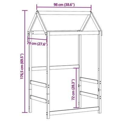 vidaXL Toit de lit pour enfants blanc 98x70x176,5cm bois de pin massif