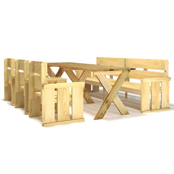 vidaXL Ensemble &agrave; manger de jardin 5 pcs Bois de pin impr&eacute;gn&eacute;