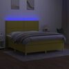vidaXL Sommier &agrave; lattes de lit et matelas et LED Vert 160x200 cm Tissu