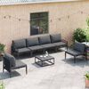 vidaXL Ensemble de canap&eacute; de jardin avec coussin 7 pcs Noir Acier