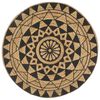 vidaXL Tapis fait &agrave; la main Jute avec imprim&eacute; noir 150 cm