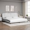 vidaXL Lit avec matelas Hvar blanc et noir 200x200 cm similicuir